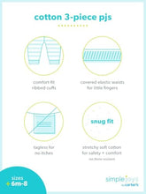 Load image into Gallery viewer, Simple Joys by Carter's Baby Big Girls' 3-Piece Snug-fit Cotton Holiday Pajama Set, Pink Santa/Red Stripe, 7