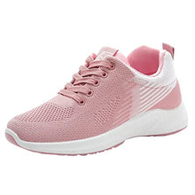 Load image into Gallery viewer, Running Sneaker for Women Women Breathable Lace Up Shoes Casual Shoes Unisex Lightweight Work Shoes Sporty Breathable Slip Work Trainers Women Athletic Shoes Flat Feet (Pink, 8)