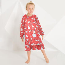 Load image into Gallery viewer, Aslsiy Girls Dress Cartoon Snowman Snow Toddler Princess Dress Casual Long Sleeve Clothes for Girls 5-6T