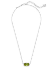 Load image into Gallery viewer, Kendra Scott Elisa Pendant Necklace for Women, Fashion Jewelry, Rhodium-Plated, Peridot Illusion