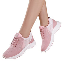 Load image into Gallery viewer, Running Sneaker for Women Women Breathable Lace Up Shoes Casual Shoes Unisex Lightweight Work Shoes Sporty Breathable Slip Work Trainers Women Athletic Shoes Flat Feet (Pink, 8)