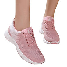 Load image into Gallery viewer, Running Sneaker for Women Women Breathable Lace Up Shoes Casual Shoes Unisex Lightweight Work Shoes Sporty Breathable Slip Work Trainers Women Athletic Shoes Flat Feet (Pink, 8)