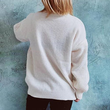 Load image into Gallery viewer, Women's Sweater Chunky Knitted Solid Color Pullover Turtleneck Long Sleeves Jumper Tops Casual Loose Fit (White, S)