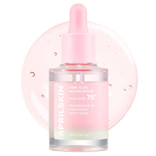 ギャラリービューアに画像を読み込み、APRILSKIN Pink Aloe Mucin Serum 1.01 fl.oz (30ml) Hydrating 78% Jeju Aloe Mucin Formula with Non-Sticky Finish for a Glass Glow Look, Korean Skincare