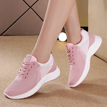 Load image into Gallery viewer, Running Sneaker for Women Women Breathable Lace Up Shoes Casual Shoes Unisex Lightweight Work Shoes Sporty Breathable Slip Work Trainers Women Athletic Shoes Flat Feet (Pink, 8)