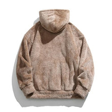 Load image into Gallery viewer, Fuzzy Fleece Hoodies for Men Winter Soft Comfy Furry Plush Sweatshirt Baggy Padded Thermal Sherpa Pullover Sweatshirt Khaki