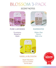 Load image into Gallery viewer, Touchland Power Mist Hydrating Hand Sanitizer Spray, BLOSSOM 3-Pack (Lavender, Vanilla, Rainwater), 500-Sprays each, 1Fl Oz Travel Size (Set of 3)