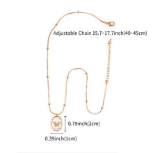 Load image into Gallery viewer, AditiGarden Dainty Gold Necklace for Women 14k Gold Butterfly Shell locket Charm Necklace Women Gifts(17.7'')