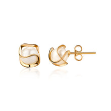 Load image into Gallery viewer, Barzel 18K Gold Plated Caged Pearl Stud Earrings, 4MM - Made In Brazil