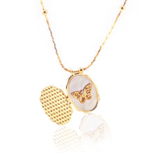 Load image into Gallery viewer, AditiGarden Dainty Gold Necklace for Women 14k Gold Butterfly Shell locket Charm Necklace Women Gifts(17.7'')