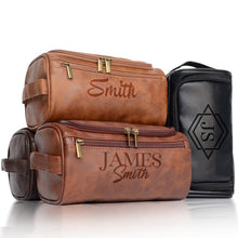 ギャラリービューアに画像を読み込み、Personalized Toiletry Bag for Men, Engraved Name Initials Toiletry Bag, Customized Monogram Travel Shaving Dopp Kit for Groomsmen, Gift for Christmas, Birthday, Dad, Husband, Grandpa, Lover