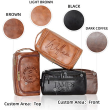 ギャラリービューアに画像を読み込み、Personalized Toiletry Bag for Men, Engraved Name Initials Toiletry Bag, Customized Monogram Travel Shaving Dopp Kit for Groomsmen, Gift for Christmas, Birthday, Dad, Husband, Grandpa, Lover