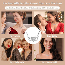 Load image into Gallery viewer, EHENiZ Infinity Heart Necklace for Women Ladies, 925 Silver, 3A+ Cubic Zirconia Necklaces for Women, Love Heart Pendant Gifts,18" Chain with 2" Extender