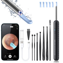Load image into Gallery viewer, Ear Wax Removal, Ear Cleaner with Camera and Light, FSA HSA Eligible, Ear Wax Removal Tool Camera with 1080P, Ear Cleaning Kit with 6 Spoons, Ear Camera for iOS & Android (Black)