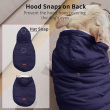 Load image into Gallery viewer, Vecomfy Fleece Lining Extra Warm Dog Hoodie in Winter,Small Dog Jacket Puppy Coats with Hooded,Blue XS