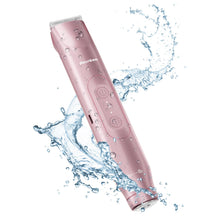 ギャラリービューアに画像を読み込み、Akunbem 2 in 1 Women Electric Shaver Dual Head Bikini Trimmer for Women IPX7 Waterproof Wet & Dry Use Body Hair Trimmer and Facial Hair Remover for Bikini Underarm Leg Arm Body Face, Pink