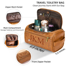 ギャラリービューアに画像を読み込み、Personalized Toiletry Bag for Men, Engraved Name Initials Toiletry Bag, Customized Monogram Travel Shaving Dopp Kit for Groomsmen, Gift for Christmas, Birthday, Dad, Husband, Grandpa, Lover