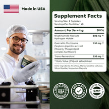 Load image into Gallery viewer, PacificCoast NutriLabs Reus Research NMN Supplement Alternative - Liposomal Nicotinamide Riboside w/Resveratrol & Quercetin - High Purity NAD Supplement for Anti-Aging, Energy, Focus - 80 Capsules
