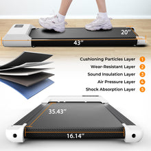 Load image into Gallery viewer, SupeRun Walking Pad, Under Desk Treadmill, 3 in 1 Portable Treadmill with Remote Control LED Display, 2.5 HP Quiet Walking Jogging Machine for Office Home Use, 300 Lbs Capacity (White-45''L, BA03)