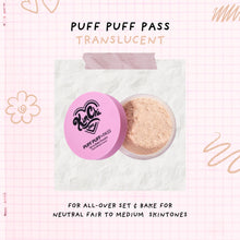 Load image into Gallery viewer, Kimchi Chic Beauty Puff Puff Pass Set and Bake Powder, Loose Face Powder with Extra Fluffy Setting Powder Puff, Soft Natural Face Makeup for Uneven Skin Tone, 03 Translucent