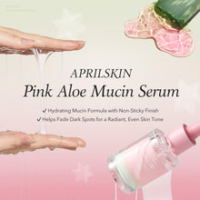 ギャラリービューアに画像を読み込み、APRILSKIN Pink Aloe Mucin Serum 1.01 fl.oz (30ml) Hydrating 78% Jeju Aloe Mucin Formula with Non-Sticky Finish for a Glass Glow Look, Korean Skincare