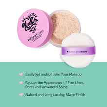 Load image into Gallery viewer, Kimchi Chic Beauty Puff Puff Pass Set and Bake Powder, Loose Face Powder with Extra Fluffy Setting Powder Puff, Soft Natural Face Makeup for Uneven Skin Tone, 03 Translucent