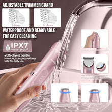 ギャラリービューアに画像を読み込み、Akunbem 2 in 1 Women Electric Shaver Dual Head Bikini Trimmer for Women IPX7 Waterproof Wet & Dry Use Body Hair Trimmer and Facial Hair Remover for Bikini Underarm Leg Arm Body Face, Pink