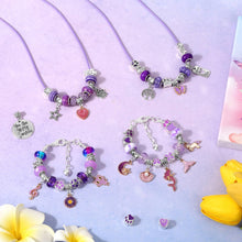 Load image into Gallery viewer, Flasoo DIY Charm Bracelet Making Kit for Girls, Jewelry Making Kit with Unicorn Mermaid Purple Stuff Craft Gift for Birthday, Christmas, New Year