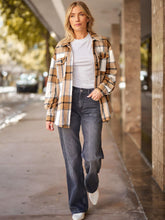 Load image into Gallery viewer, AUTOMET Womens Fall Outfits Fashion Clothes Shackets Flannel Plaid Button Down Long Sleeve Shirts Jackets 2024 Apricot XS