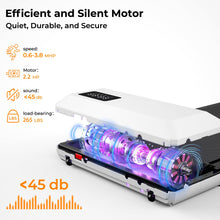 Load image into Gallery viewer, SupeRun Walking Pad, Under Desk Treadmill, 3 in 1 Portable Treadmill with Remote Control LED Display, 2.5 HP Quiet Walking Jogging Machine for Office Home Use, 300 Lbs Capacity (White-45''L, BA03)
