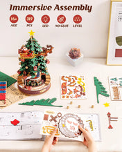 ギャラリービューアに画像を読み込み、ROBOTIME 3D Puzzles for Adults Wooden Music Box with LED DIY Model Christmas Tree Building Kit for Kids Hobby Crafts Unique Home Decor