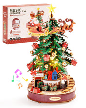 ギャラリービューアに画像を読み込み、ROBOTIME 3D Puzzles for Adults Wooden Music Box with LED DIY Model Christmas Tree Building Kit for Kids Hobby Crafts Unique Home Decor