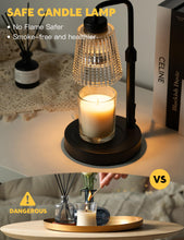 ギャラリービューアに画像を読み込み、GODONLIF Candle Warmer Lamp with Timer, Adjustable Height Candle Warmer, Dimmable, Home Decor, Wax Warmer Lamp for Jar Candles with 2 Bulbs, Black
