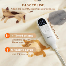 Load image into Gallery viewer, Bedsure Heated Blanket Wearable Shawl - Electric Wrap Poncho Blanket Hoodie for Adult, Winter Gifts for Mom Women Girlfriend, Warm Sherpa Heating Throw, Auto Shut Off, 50x64 inches, Printed Cat