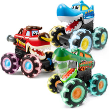 Cargar imagen en el visor de la galería, JOYIN 3 Pack Monster Truck Toy - Motion Activated Light-Up Cars for Toddlers - Monster Treads Lightning Wheels - Baby Toy Present - Press & Go Cars for Boys Girls