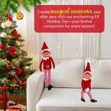 ギャラリービューアに画像を読み込み、Christmas Elf Behaving Badly Plush Toy | Novelty Long Bendy Naughty Boy Christmas Elves Doll | 12 Inches