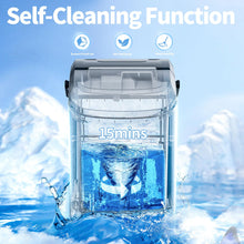 ギャラリービューアに画像を読み込み、Nugget Countertop Ice Maker with Soft Chewable Ice, 34Lbs/24H, Pebble Portable Ice Machine with Ice Scoop, Self-Cleaning, One-Click Operation, for Kitchen,Office Stainless Steel Silver