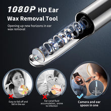 Load image into Gallery viewer, Ear Wax Removal, Ear Cleaner with Camera and Light, FSA HSA Eligible, Ear Wax Removal Tool Camera with 1080P, Ear Cleaning Kit with 6 Spoons, Ear Camera for iOS & Android (Black)