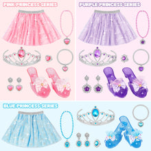 Load image into Gallery viewer, LJZJ Princess Dress Up Toys & Jewelry Boutique, Costumes Set incl Color Skirts, Shoes, Crowns, Accessories, Girls Role Play Gift for 3 4 5 6 Year old Girl Toddler B-day Party Favors