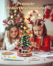ギャラリービューアに画像を読み込み、ROBOTIME 3D Puzzles for Adults Wooden Music Box with LED DIY Model Christmas Tree Building Kit for Kids Hobby Crafts Unique Home Decor