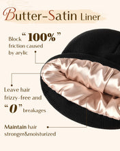 ギャラリービューアに画像を読み込み、YANIBEST Womens Satin Lined Knit Beanie Hat Acrylic Winter Hats for Women Men Silk Lining Soft Slouchy Warm Cuffed Beanie Hat