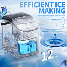 ギャラリービューアに画像を読み込み、Nugget Countertop Ice Maker with Soft Chewable Ice, 34Lbs/24H, Pebble Portable Ice Machine with Ice Scoop, Self-Cleaning, One-Click Operation, for Kitchen,Office Stainless Steel Silver