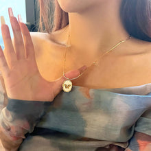 Load image into Gallery viewer, AditiGarden Dainty Gold Necklace for Women 14k Gold Butterfly Shell locket Charm Necklace Women Gifts(17.7'')