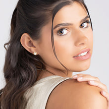 Load image into Gallery viewer, Barzel 18K Gold Plated Caged Pearl Stud Earrings, 4MM - Made In Brazil