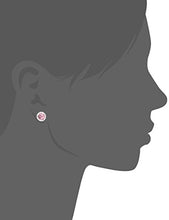 Load image into Gallery viewer, Sterling Silver Swarovski Crystal Halo Pink Stud Earrings