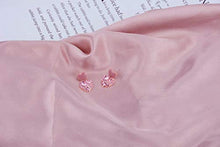 Load image into Gallery viewer, Falasoso Pink Stud Earrings For Women, Titanium Cubic Zirconia Hypoallergenic Heart Dangle Crystals 925 Sterling Silver Cute Earrings For Girls