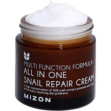 Load image into Gallery viewer, Snail Repair Cream 2.53 oz, Face Moisturizer with Snail Mucin Extract, All in One Snail Repair Cream, Recovery Cream, Korean Skincare with Snail Extract, Wirnkle &amp; Blemish Care by Mizon (2.53oz 75ml)
