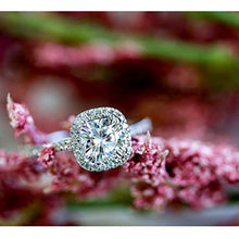 Load image into Gallery viewer, Kobelli Cushion-cut Moissanite Engagement Ring 1 1/3 CTW 14k White Gold, Size 8