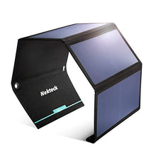 Load image into Gallery viewer, Solar Charger, Nekteck 28W Foldable Portable Solar Charger, Waterproof Camping Gear Sunpowered Charger with 2 USB Port for iPhone 12/11/Xs, iPad, MacBook, Samsung Galaxy, Tablet and Any USB Devices