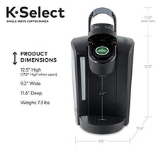 Cargar imagen en el visor de la galería, Keurig K-Select Coffee Maker, Single Serve K-Cup Pod Coffee Brewer, With Strength Control and Hot Water On Demand, Matte Black